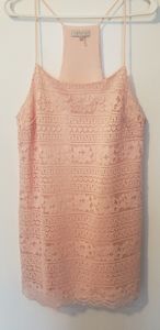 Pink lace mini dress